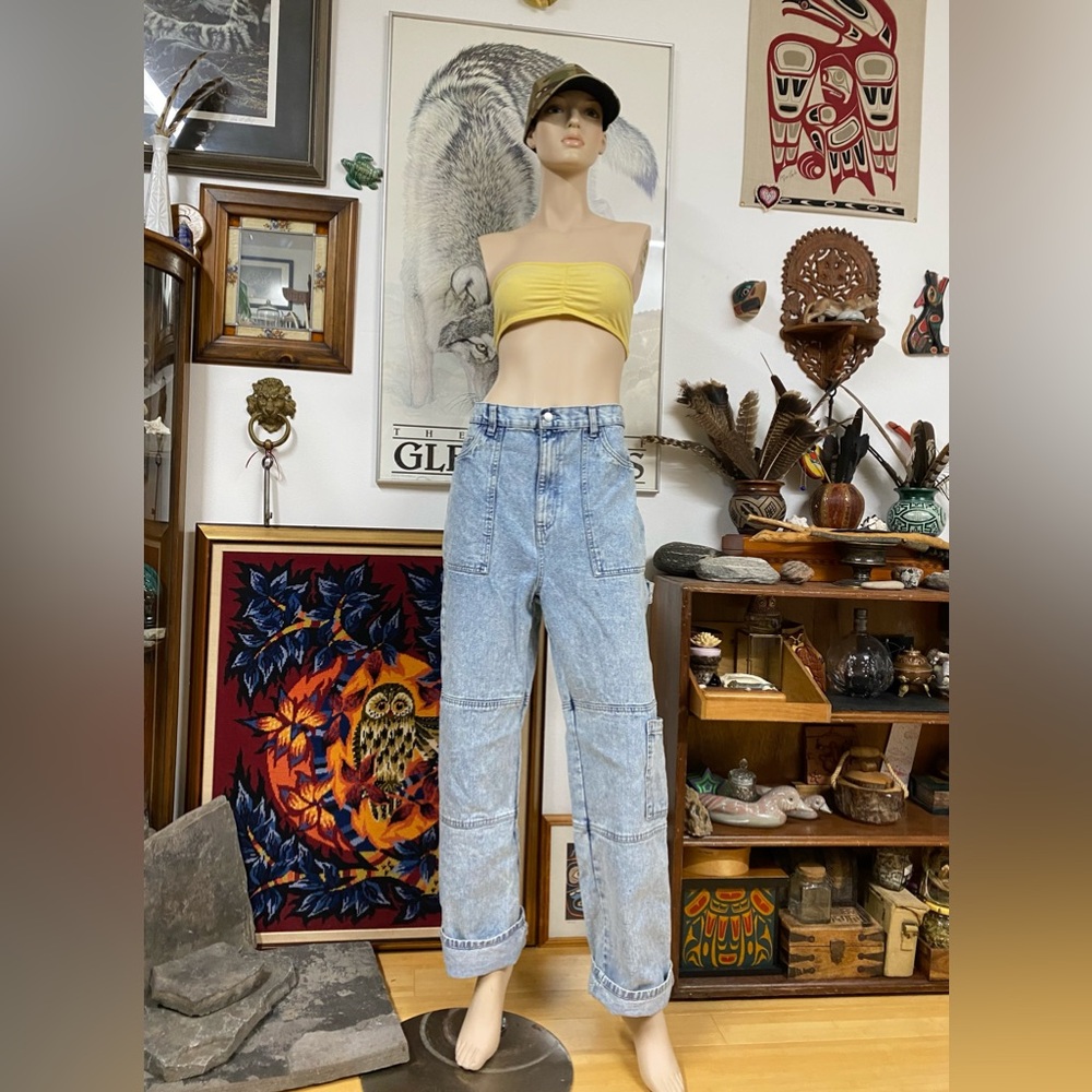 Light Blue Wash Denim Carpenter Cargos 🔨
